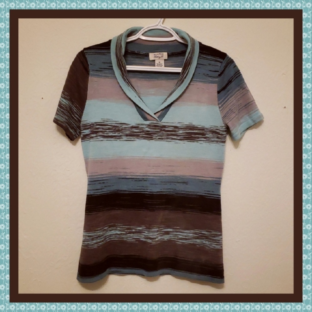 Striped Short Sleeve Sweater